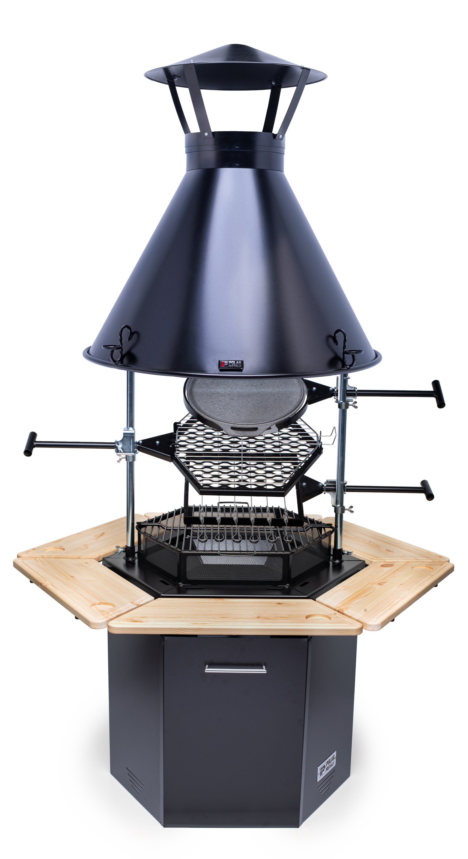 M6 Kota Grill with every grilling accessory attached.